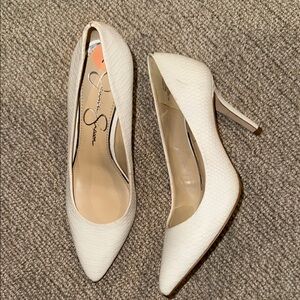 Jessica Simpson White Stiletto Heels